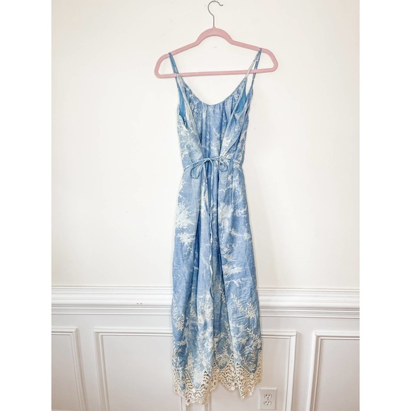 Line & Dot Dresses & Skirts - Line & Dot Blue Tye Dye Eyelet Lace Maxi Dress Size Medium